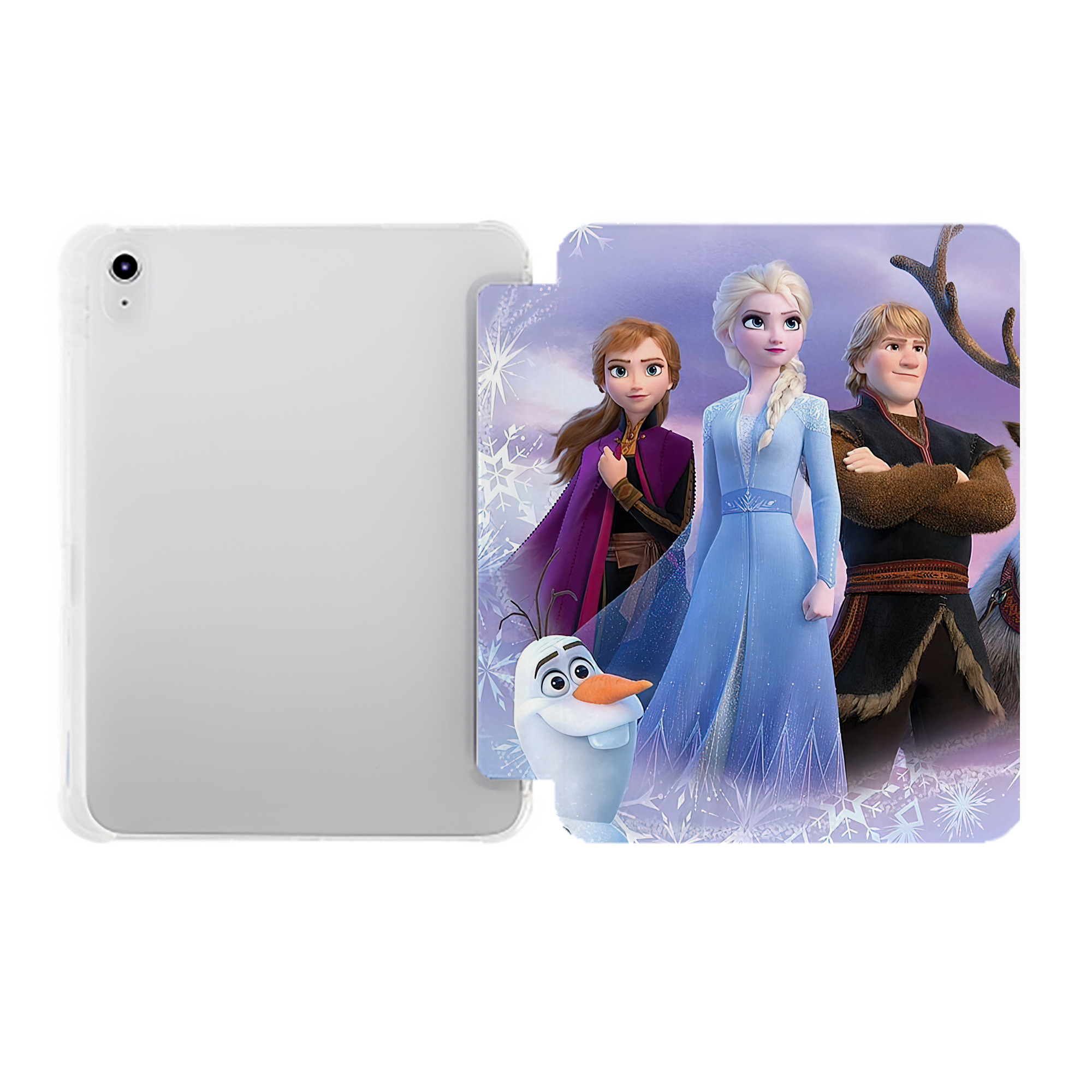 （画像用） アナと雪の女王 アンナ エルサ Frozen Anna Elsa IPad ケース ペン収納付き 三つ折りスタンド PUレザー×シリコン 対応機種9.5/10.5/10.9インチ